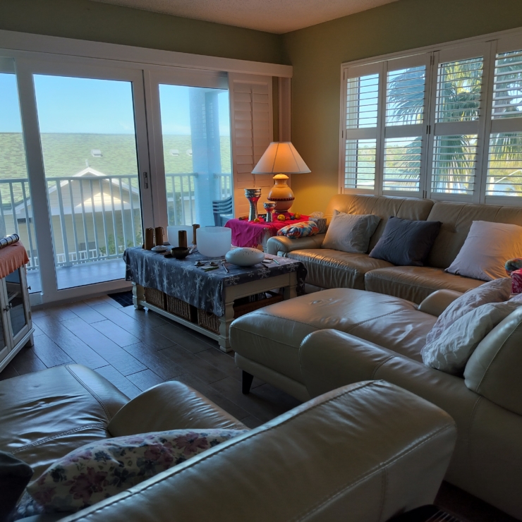 condo interior space with healing instruments